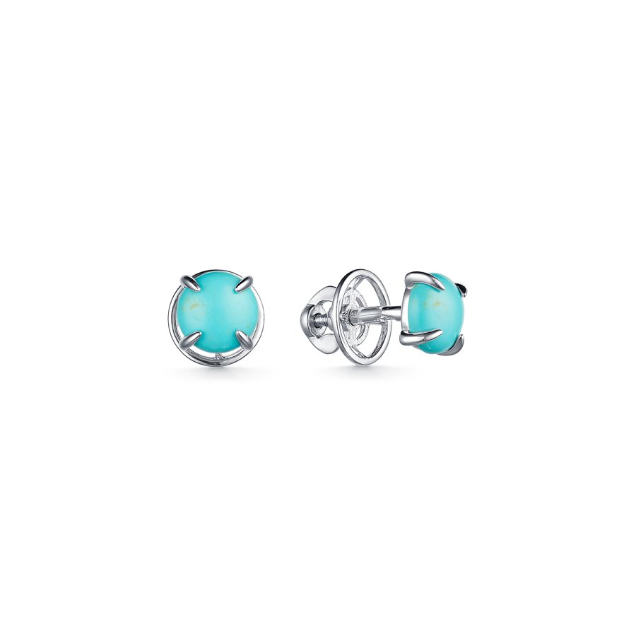 Серьги Дар - Серебро 925, Бирюза (арт. С-3896рк438)