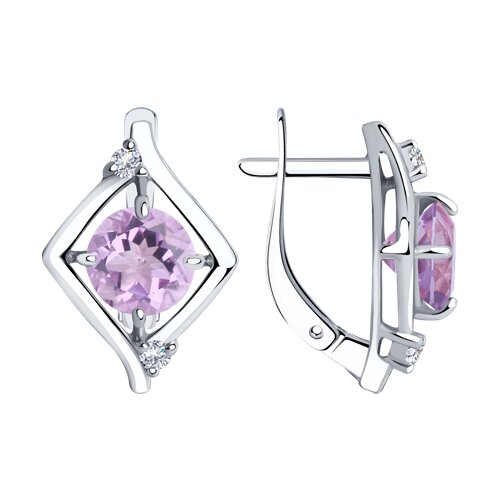 Серьги Diamant - Серебро 925, Аметист (арт. 94-320-00603-2)