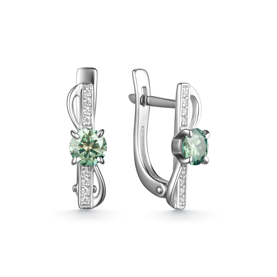 Серьги Дар - Серебро 925, Синтетический муассанит, Фианит (арт. С-5082рс1613900)