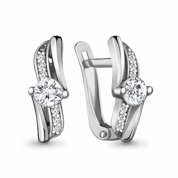 Серьги Аквамарин - Серебро 925, Фианит (арт. 48474А.5)