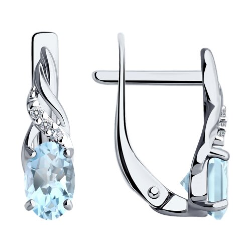 Серьги Diamant - Серебро 925, Топаз, Фианит (арт. 94-320-00177-1)