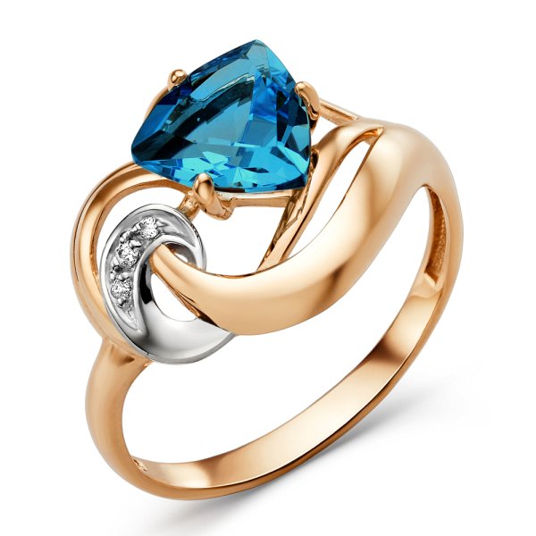 Кольцо ЮФ Династия - Золото 375, Синтетический ситалл , Фианит (арт. 010091-5332)