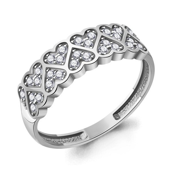 Кольцо Аквамарин - Серебро 925, Фианит (арт. 600666А.5)