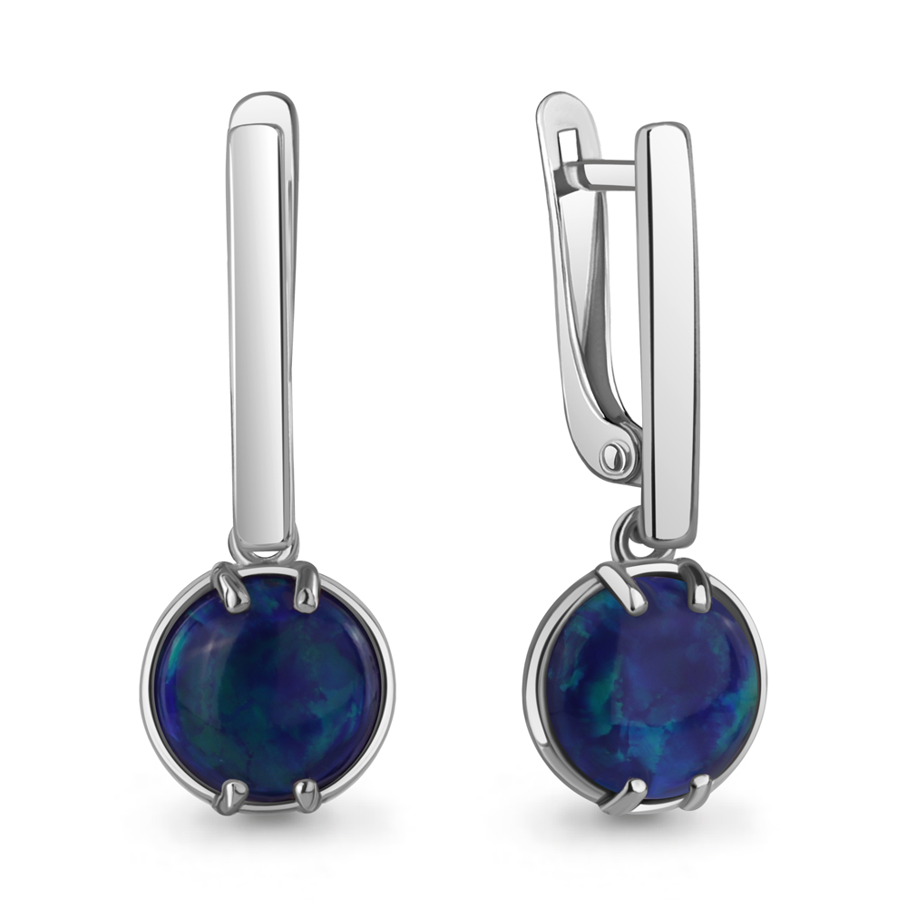Серьги Аквамарин - Серебро 925, Опал (арт. 45005695.5)