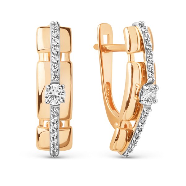 Серьги ЮФ Династия - Золото 375, Фианит (арт. 023342-5102)