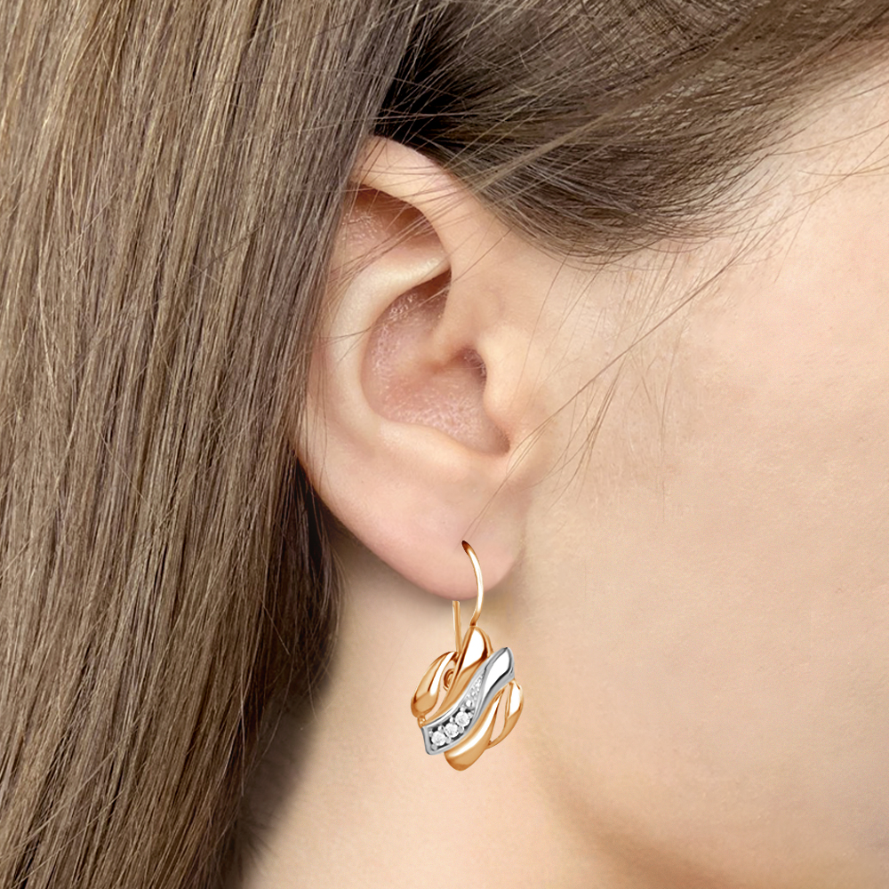 Серьги Аквамарин - Серебро 925, Фианит (арт. 49209А.6)