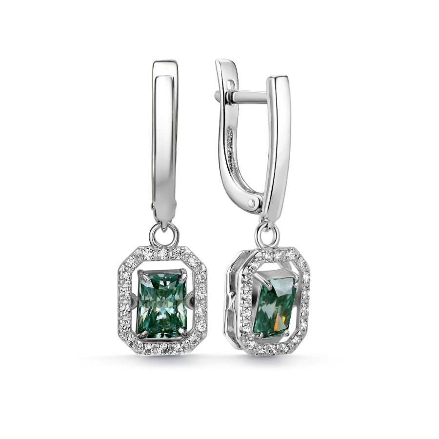 Серьги Дар - Серебро 925, Муассанит, Фианит (арт. С-5228рс1613900)
