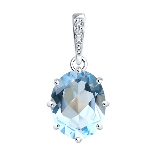 Подвеска Diamant - Серебро 925, Топаз, Фианит (арт. 94-330-02054-1)