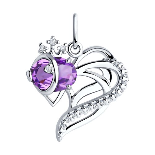 Подвеска SOKOLOV - Серебро 925, Синтетический ситалл , Фианит (арт. 92030784)