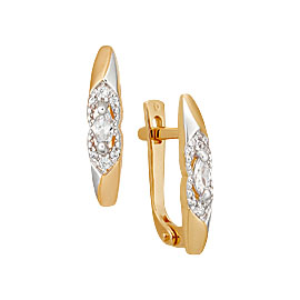 Серьги Мастер - Золото 585, Фианит (арт. 21061)