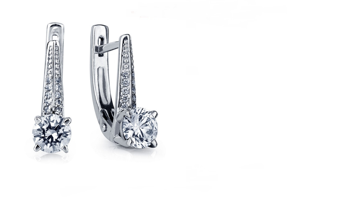 Серьги Platinum Lab. - Платина 950, Бриллиант (арт. ПС-032-01)
