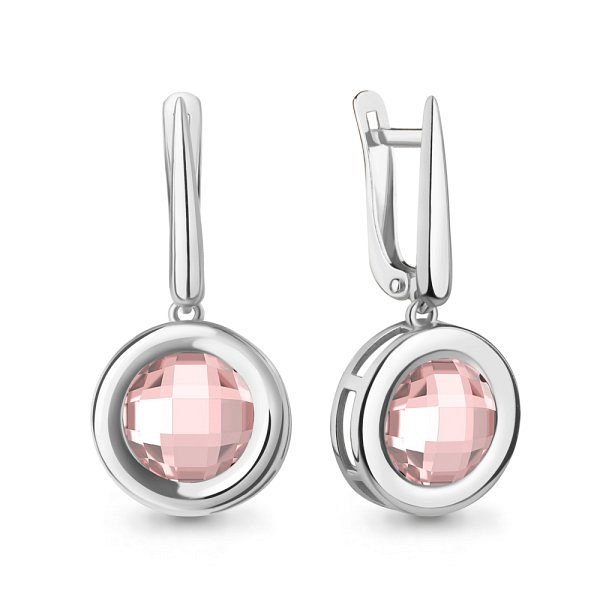 Серьги Аквамарин - Серебро 925, Синтетический морганит (арт. 45014990.5)