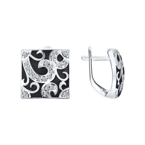 Серьги SOKOLOV - Серебро 925, Фианит, Эмаль (арт. 94021058)