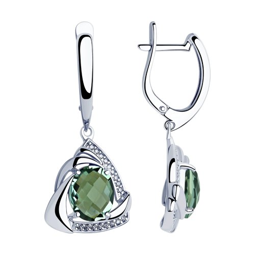 Серьги SOKOLOV - Серебро 925, Кварц, Фианит (арт. 92022043)
