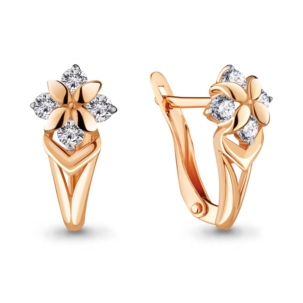 Серьги Аквамарин - Золото 585, Фианит (арт. 46636.1)