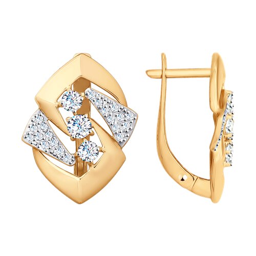 Серьги SOKOLOV - Золото 585, Фианит (арт. 027864)