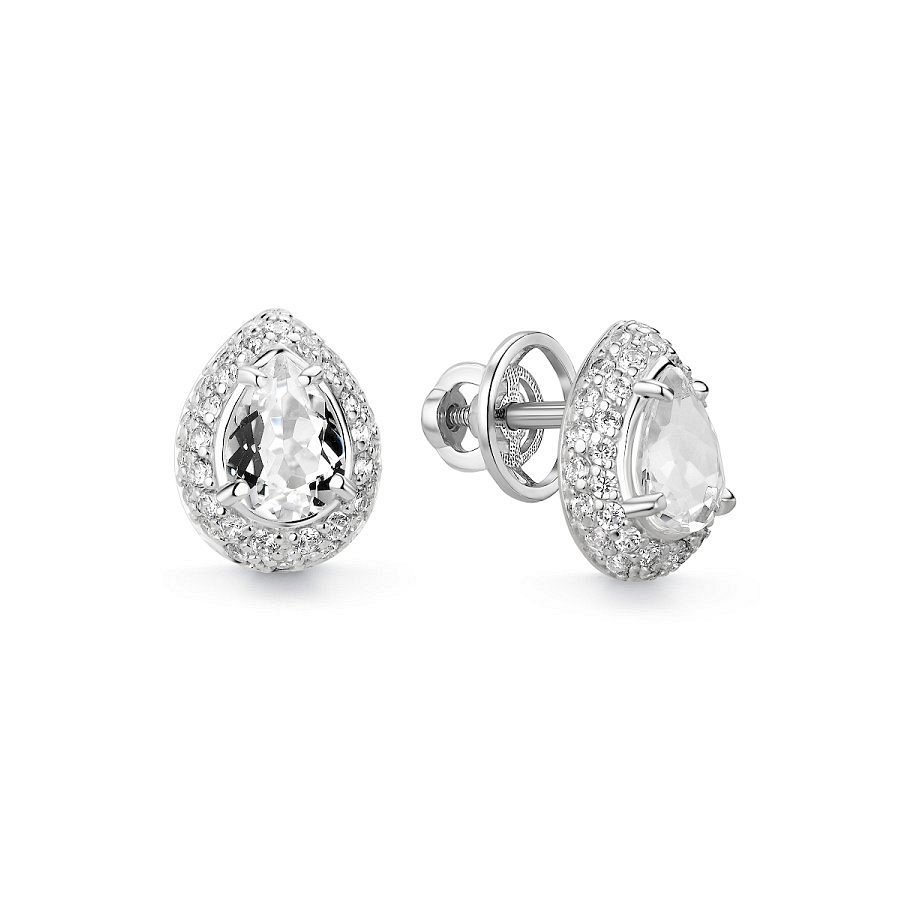 Серьги Дар - Серебро 925, Горный хрусталь, Фианит (арт. С-5247рс42900)