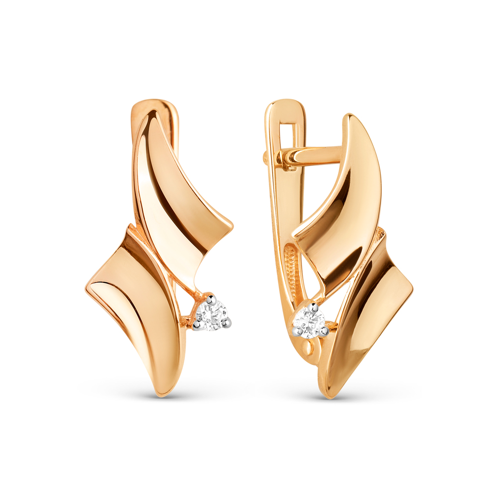 Серьги ЮФ Династия - Золото 585, Фианит (арт. 020992-1102)