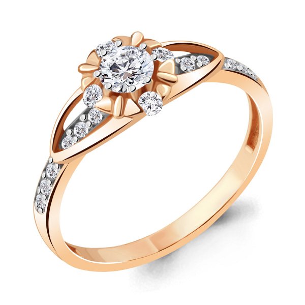 Кольцо Аквамарин - Серебро 925, Фианит (арт. 68936А.6)