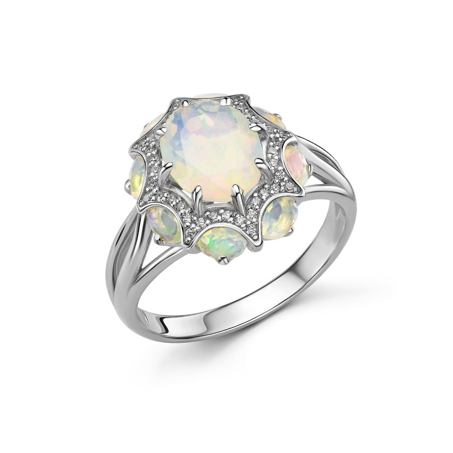 Кольцо Дар - Серебро 925, Опал, Фианит (арт. Кэ-0081рс117000)