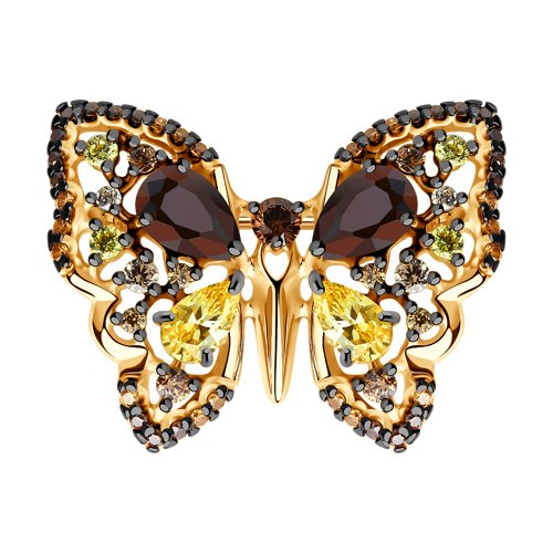 Брошь SOKOLOV - Серебро 925, Фианит (арт. 93040020)