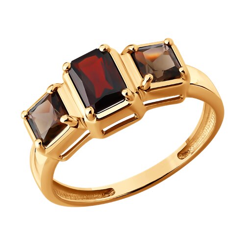 Кольцо Diamant - Серебро 925, Гранат, Раухтопаз (арт. 93-310-01769-1)