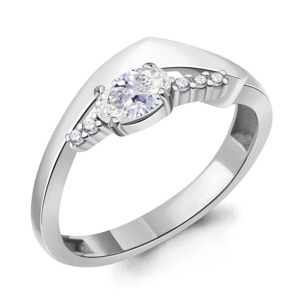 Кольцо Аквамарин - Серебро 925, Фианит (арт. 69679А.5)