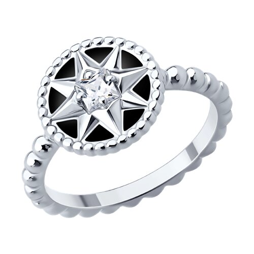 Кольцо SOKOLOV - Серебро 925, Фианит, Эмаль (арт. 94014463)