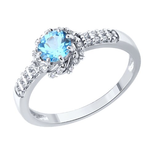 Кольцо SOKOLOV - Серебро 925, Топаз, Фианит (арт. 92014648)