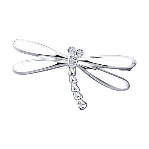 Брошь SOKOLOV - Серебро 925, Фианит (арт. 94040049)