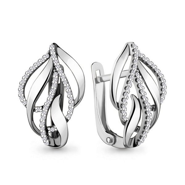 Серьги Аквамарин - Серебро 925, Фианит (арт. 42709А.5)