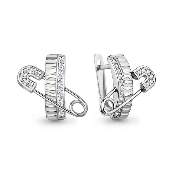 Серьги Аквамарин - Серебро 925, Фианит (арт. 401015А.5)