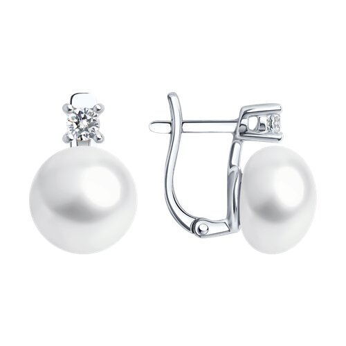 Серьги SOKOLOV - Серебро 925, Жемчуг культивированный, Фианит (арт. 92022673)