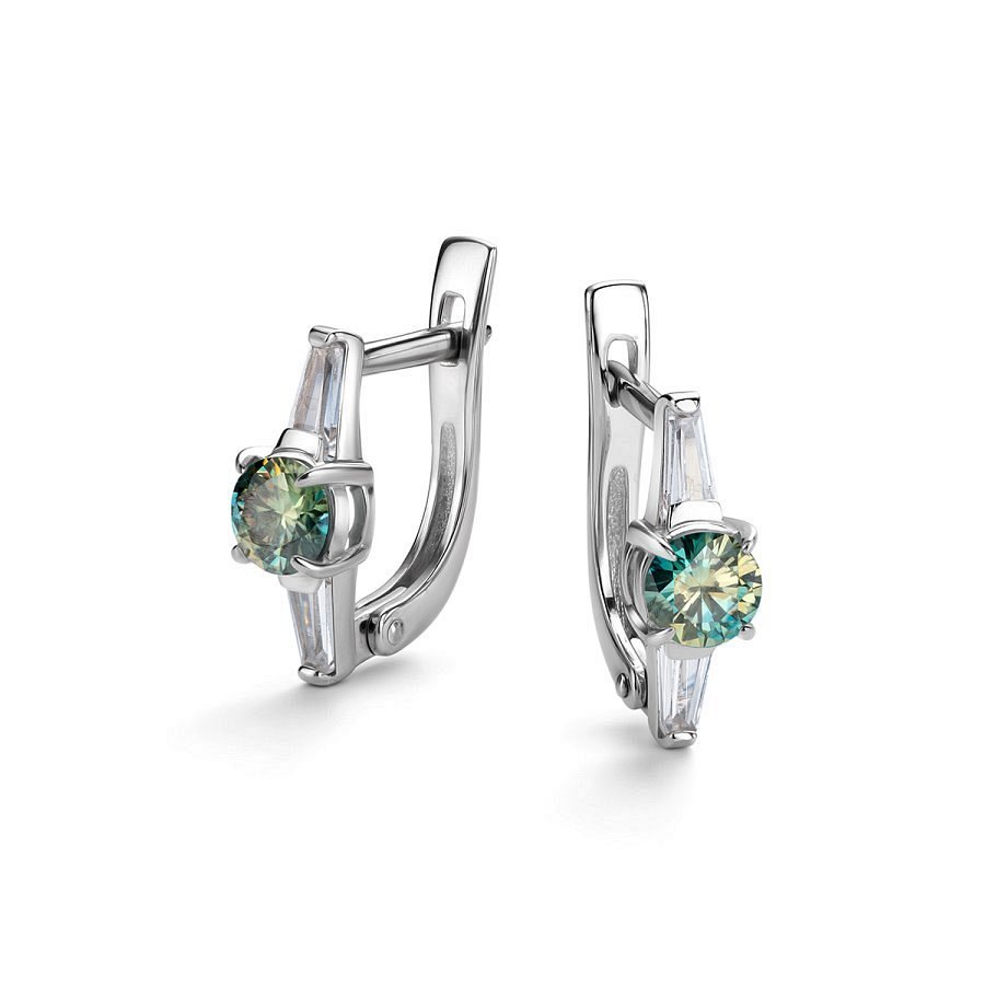 Серьги Дар - Серебро 925, Синтетический муассанит, Фианит (арт. С-3916рс1613900)