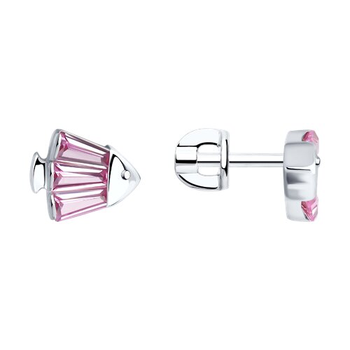 Серьги SOKOLOV - Серебро 925, Синтетический рубин (арт. 94025719)