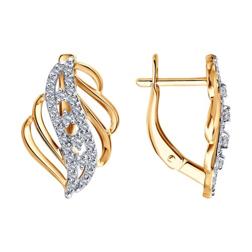 Серьги Diamant - Золото 585, Фианит (арт. 51-120-01025-1)
