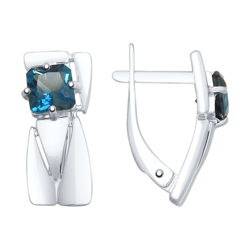 Серьги SOKOLOV - Серебро 925, Топаз лондон (арт. 92022084)