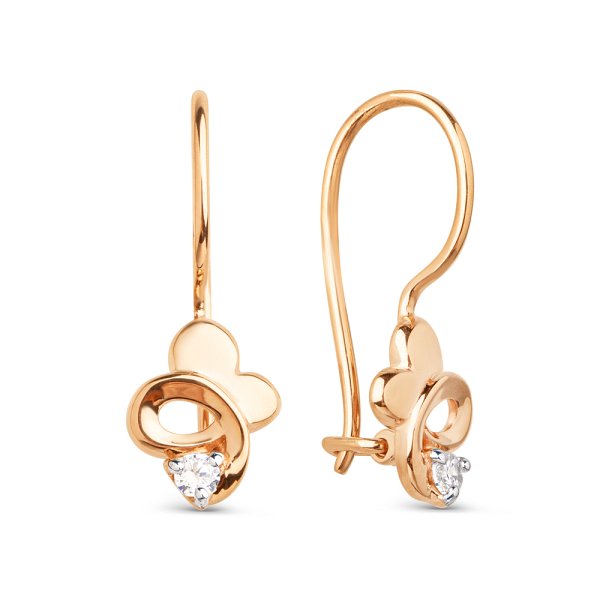 Серьги ЮФ Династия - Золото 375, Фианит (арт. 026532-5102)