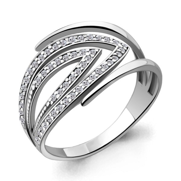 Кольцо Аквамарин - Серебро 925, Фианит (арт. 64569А.5)