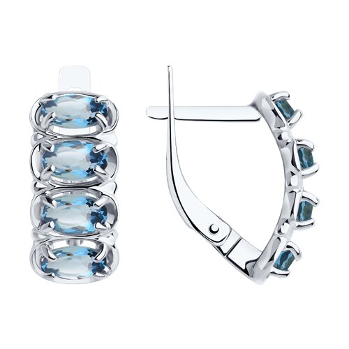 Серьги SOKOLOV - Серебро 925, Топаз лондон (арт. 92022884)