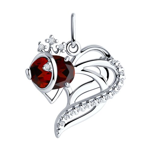 Подвеска SOKOLOV - Серебро 925, Гранат, Фианит (арт. 92030783)