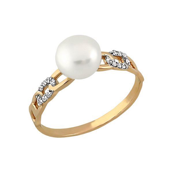 Кольцо ЮК Гранат - Золото 585, Жемчуг культивированный, Фианит (арт. 11801516)