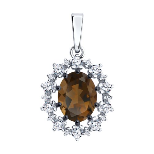 Подвеска Diamant - Серебро 925, Раухтопаз, Фианит (арт. 94-330-02042-4)