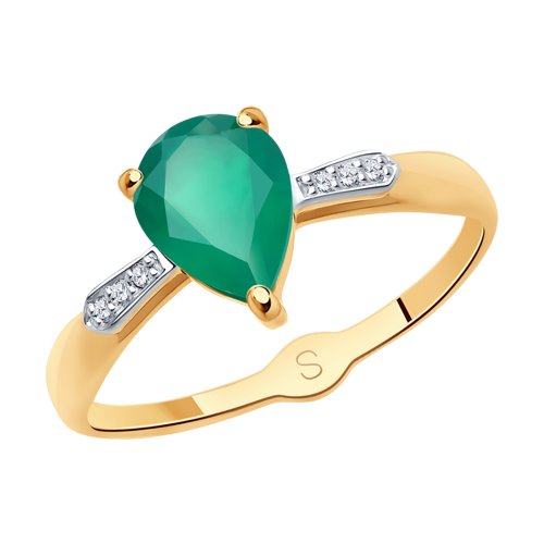 Кольцо SOKOLOV - Золото 375, Агат, Фианит (арт. 37715074)