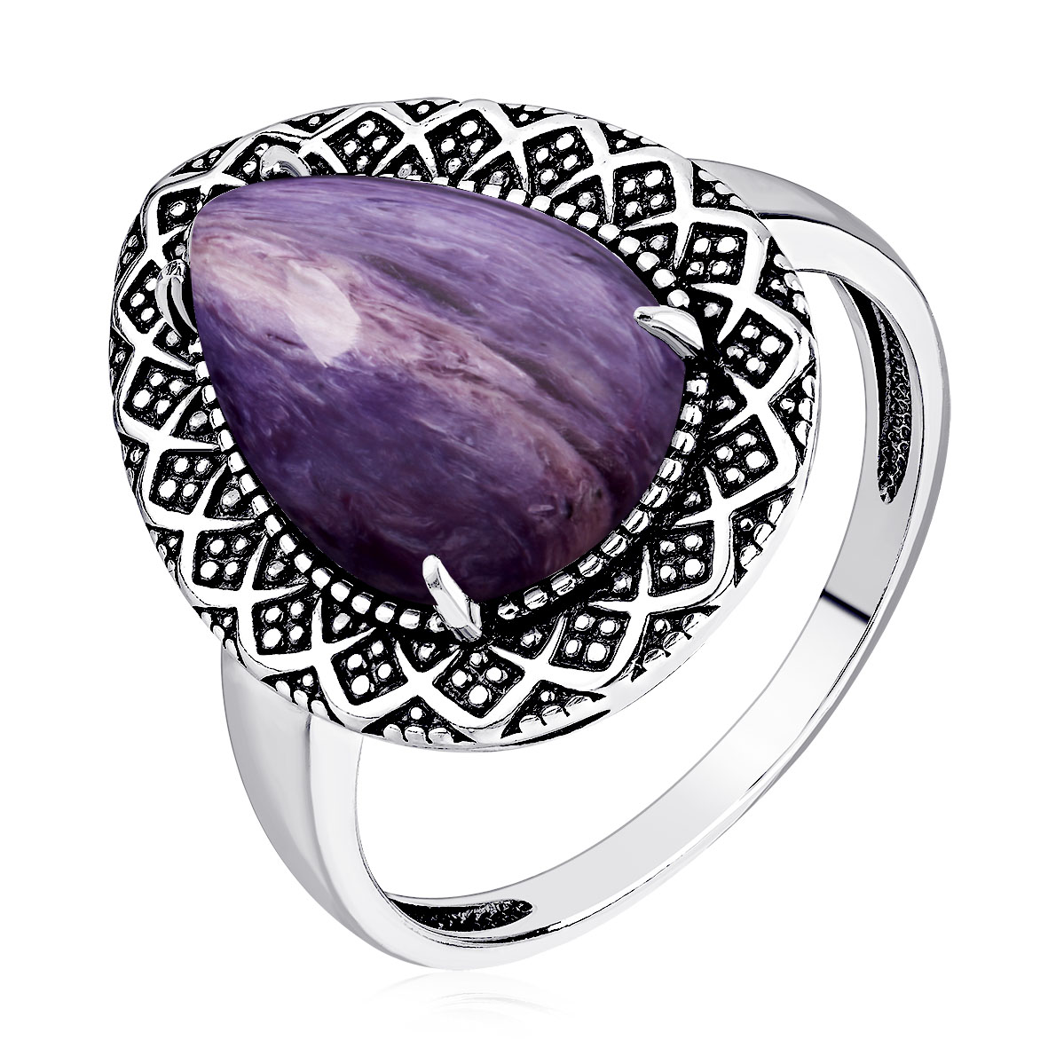 Кольцо KRASNOE - Серебро 925, Чароит (арт. 1310465062)