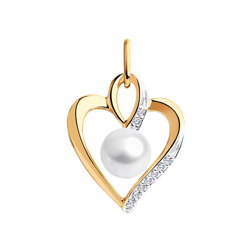 Подвеска SOKOLOV - Золото 585, Жемчуг культивированный, Фианит (арт. 793092)