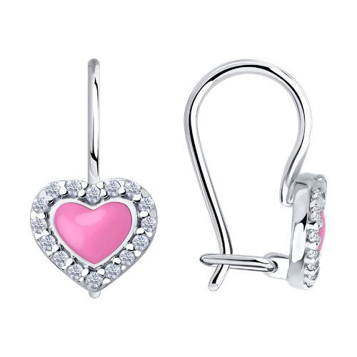 Серьги Diamant - Серебро 925, Фианит, Эмаль (арт. 94-120-02202-1)