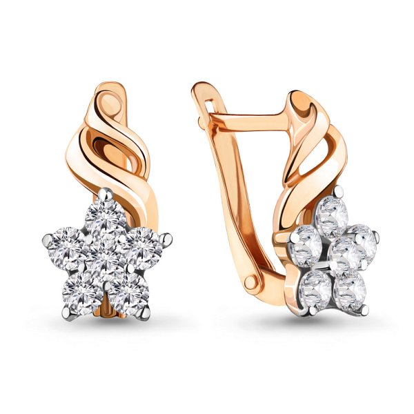 Серьги Аквамарин - Золото 585, Фианит (арт. 45366А.1)