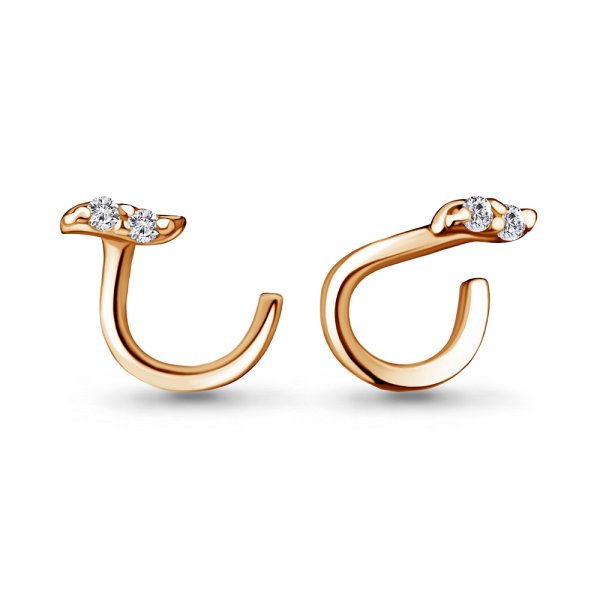 Пирсинг Аквамарин - Золото 375, Фианит (арт. 75572.8)