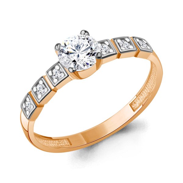 Кольцо Аквамарин - Серебро 925, Фианит (арт. 600421А.6)